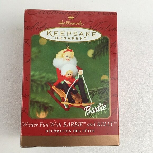 Hallmark Other - Hallmark Keepsake Christmas Tree Ornament Winter Fun With Barbie & Kelly 2000